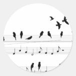 Oiseaux sur un autocollant de score