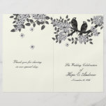 Oiseaux vintages sur le programme de mariage de Bi Prospectus En Couleur