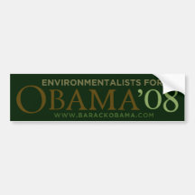 Ökologen für Autoaufkleber Obama 08