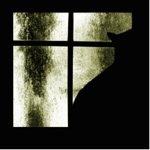 Oktober duscht Katzen-Silhouette am Fenster-Gelb Photofigur
