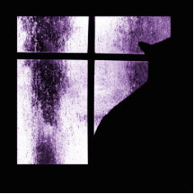 Oktober duscht Katzen-Silhouette am lila Fenster Foto Ausschnitte