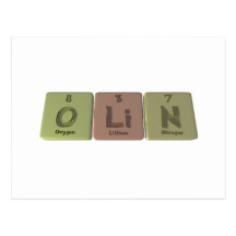 Olin als Sauerstoff-Lithium-Stickstoff Postkarte