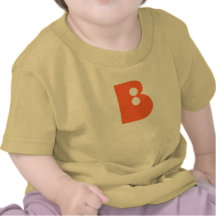 Onsie initial de bébé de "B" T-shirt