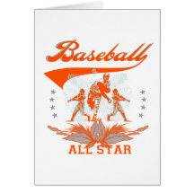 Orange Baseball-All-Star- T-Shirts und Geschenke Grußkarten