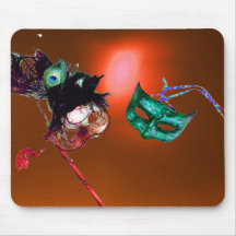 Orange de MASCARADE de MARDI GRAS Tapis De Souris