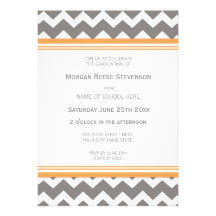Orange faite sur commande Chevron d'invitation de 
