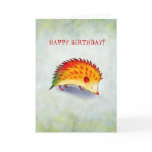 Orange Hedgehog Greeting Card(customizable)