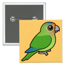 Orange-konfrontierter Parakeet Anstecknadel