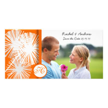 Orange Löwenzahn Save the Date Photokartenvorlagen