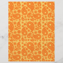 Orange Paisley Flyerdruck