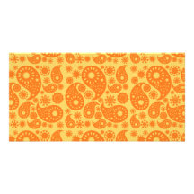 Orange Paisley Fotokartenvorlagen