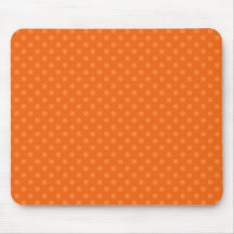 Orange polka dots mouse pad