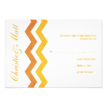 Orange und gelbes Zickzack-Hochzeit UAWG Individuelle Einladungskarten