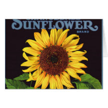 Orangedale Sonnenblume-Vintage Frucht-Kisten-Aufkl Grußkarten