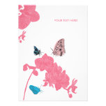 ORCHIDEEN UND BUTTERFLYS KARTEN-WEISSES ROSA INDIVIDUELLE EINLADUNGSKARTE