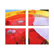 ORIENTALISCHE ENTWURFS-REGENSCHIRME WICKELTEN LEIN GESPANNTER GALERIEDRUCK
