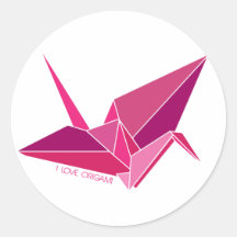 Origami *Paloma Rosée Autocollant Rond