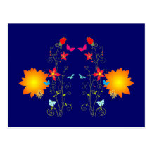 Ornament Blumen flowers Postkarten