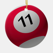 ORNEMENT 11 (ONZE) DE NOËL DE BOULE DE BILLARD