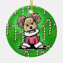 Ornement de Yorkie Terrier de sucre de canne