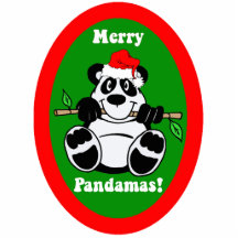 Ornement drôle de panda de Noël Photo Sculpture