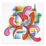 Ornement triple - peinture abstraite d'aquarelle photos sur toile