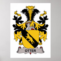 Otter Family Crest Poster