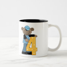 Ours 4 d'anniversaire tasse