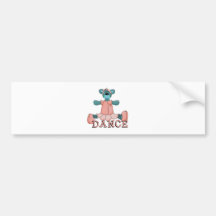 Ours bleu et rose de danse de ballerine autocollant pour voiture