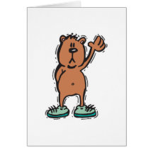 ours de ondulation mignon dans des baskets cartes de vœux