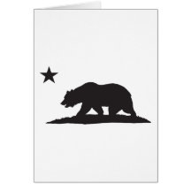 Ours de République de la Californie - noir Cartes De Vœux