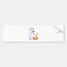 ours mignon d'infirmière cherchant le miel autocollant pour voiture