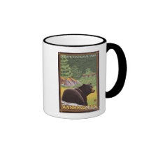Ours noir dans la forêt - parc national olympique, tasse