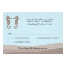 Ozean-doppeltes Seepferd-Hochzeit UAWG Personalisierte Ankündigungskarte