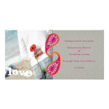 Paisley-Fuchsie und orange Foto Save the Date Individuelle Photo Karte