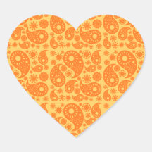 Paisley orange adhésif