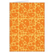 Paisley orange carte de vœux