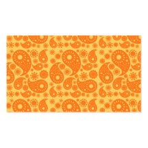 Paisley orange modèle de carte de visite
