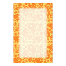 Paisley orange motifs pour papier à lettre