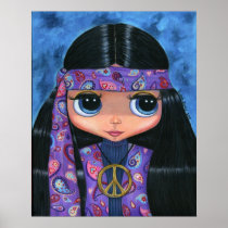 Paisleyhippie-Puppen-Plakat