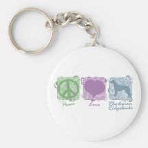 Paix, amour, et Rhodesian en pastel Ridgebacks Porte-clefs