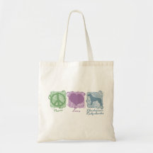 Paix, amour, et Rhodesian en pastel Ridgebacks Sacs En Toile