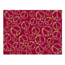 Paix de flower power carte postale
