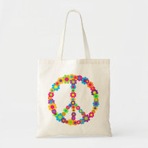 Paix de flower power sacs de toile