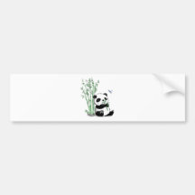 Panda, der Bambus isst Auto Sticker