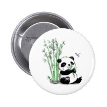 Panda, der Bambus isst Buttons