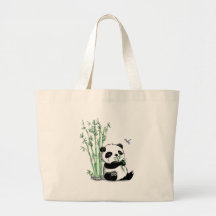 Panda, der Bambus isst Einkaufstasche