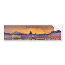 Panoramische Fotografie der Luzerne-Schweiz HDR autoaufkleber