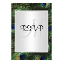 Paon épousant RSVP Faire-part Personnalisables