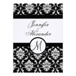 Papier de toile d'invitation de damassé de monogra